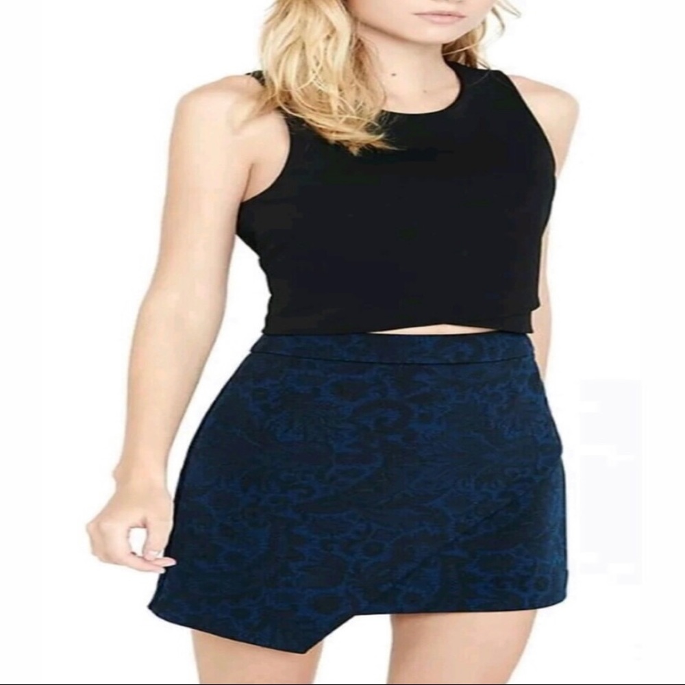 NWOT Express Paisley Asymmetrical Mini Skirt